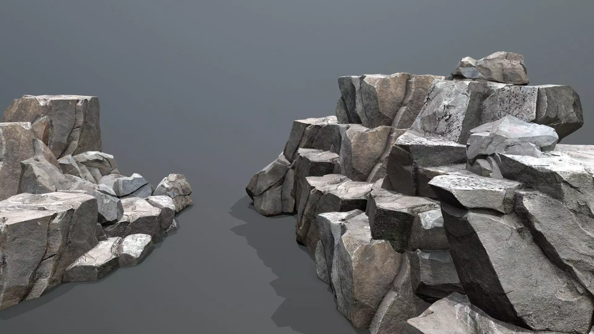 cliff rocks   Low-poly 3D model_0