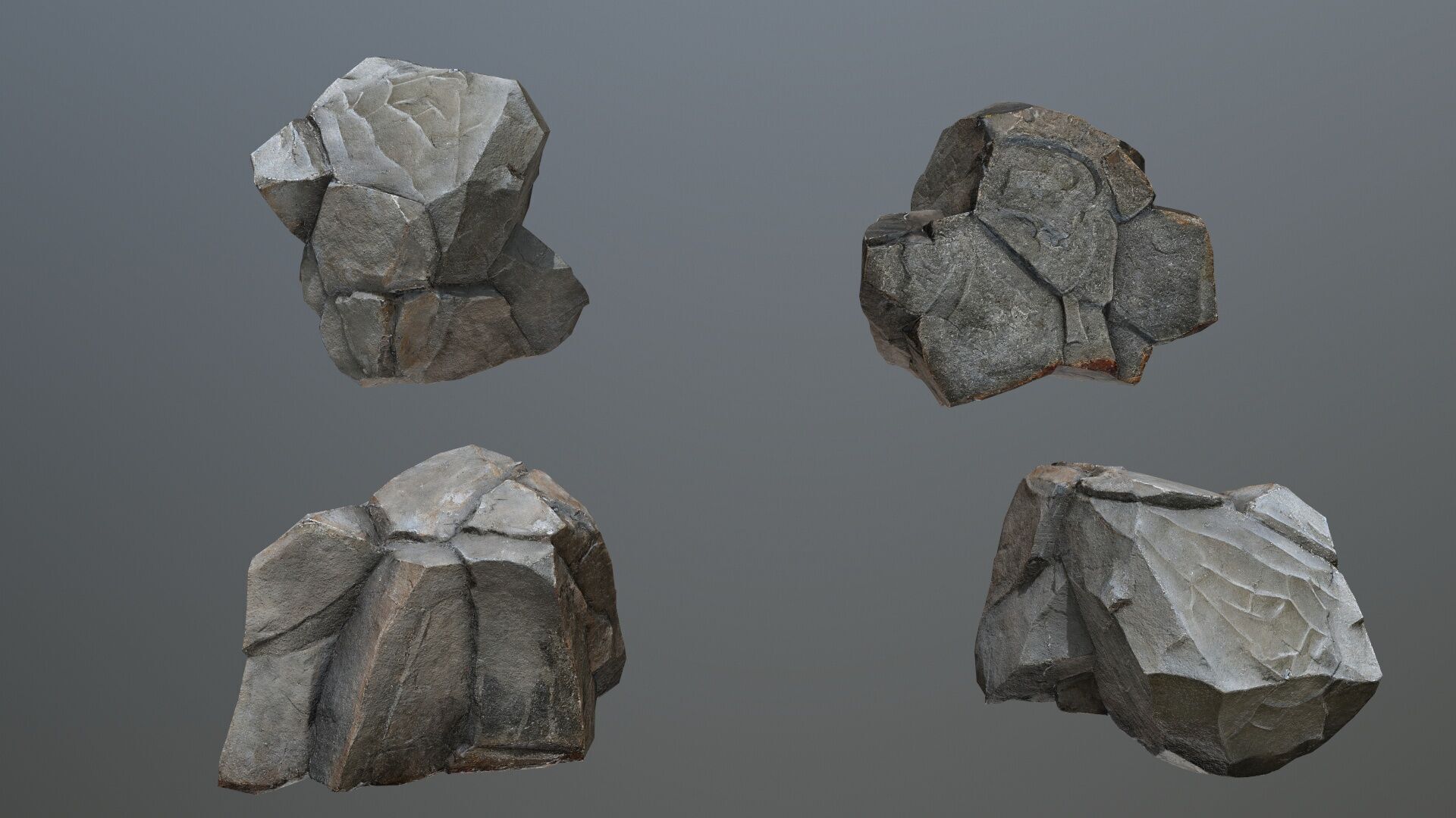 cliff rocks   Low-poly 3D model_6