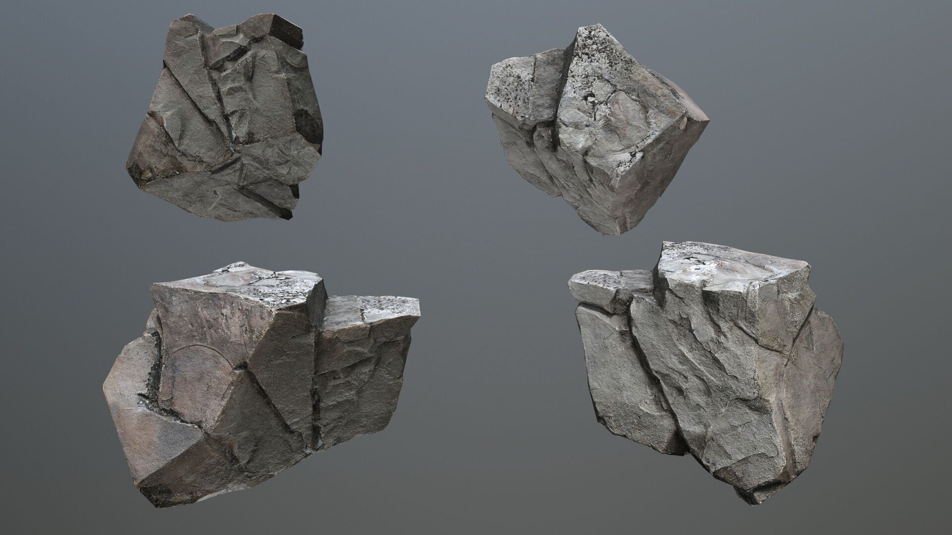 cliff rocks   Low-poly 3D model_8