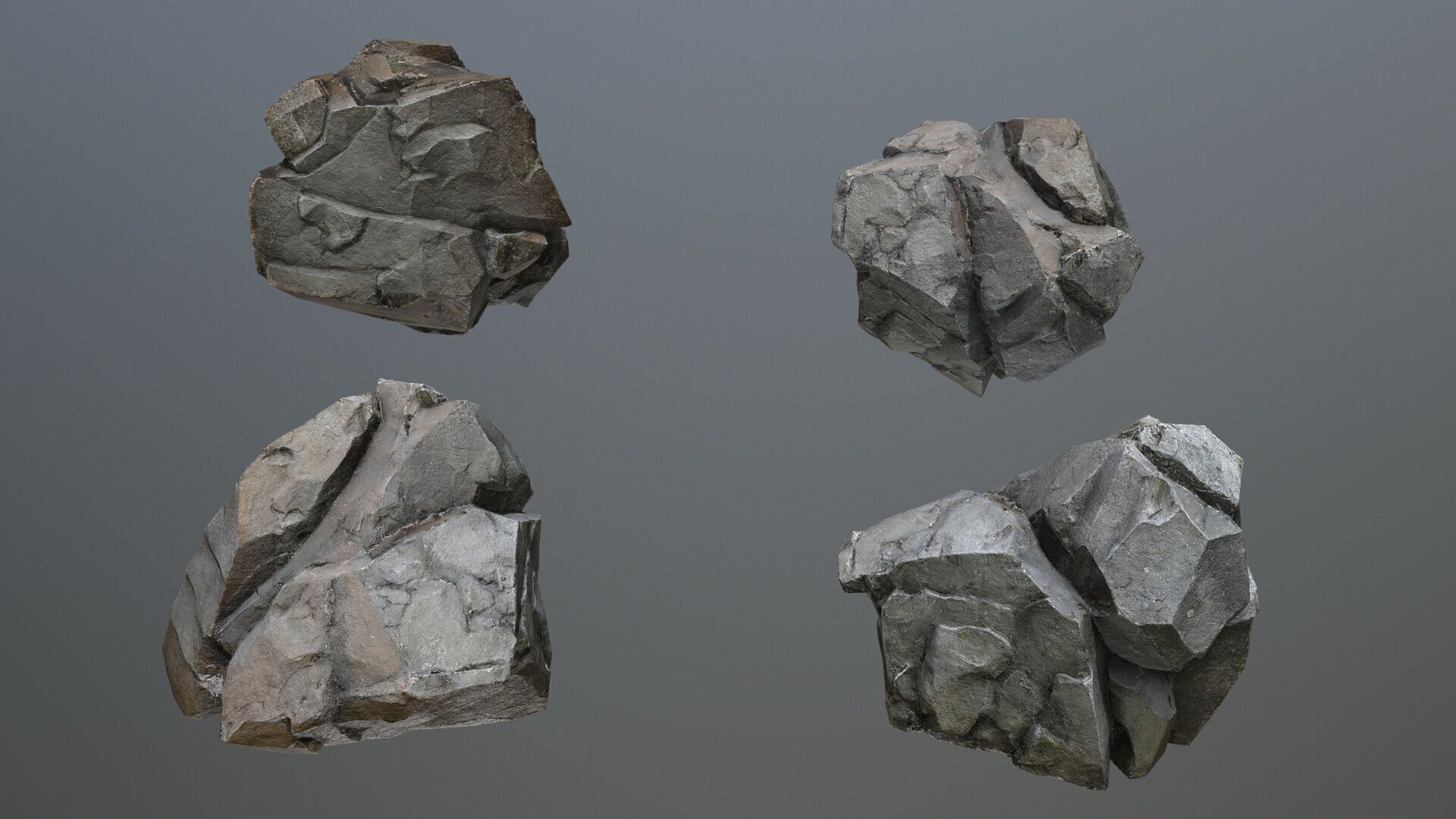 cliff rocks   Low-poly 3D model_5