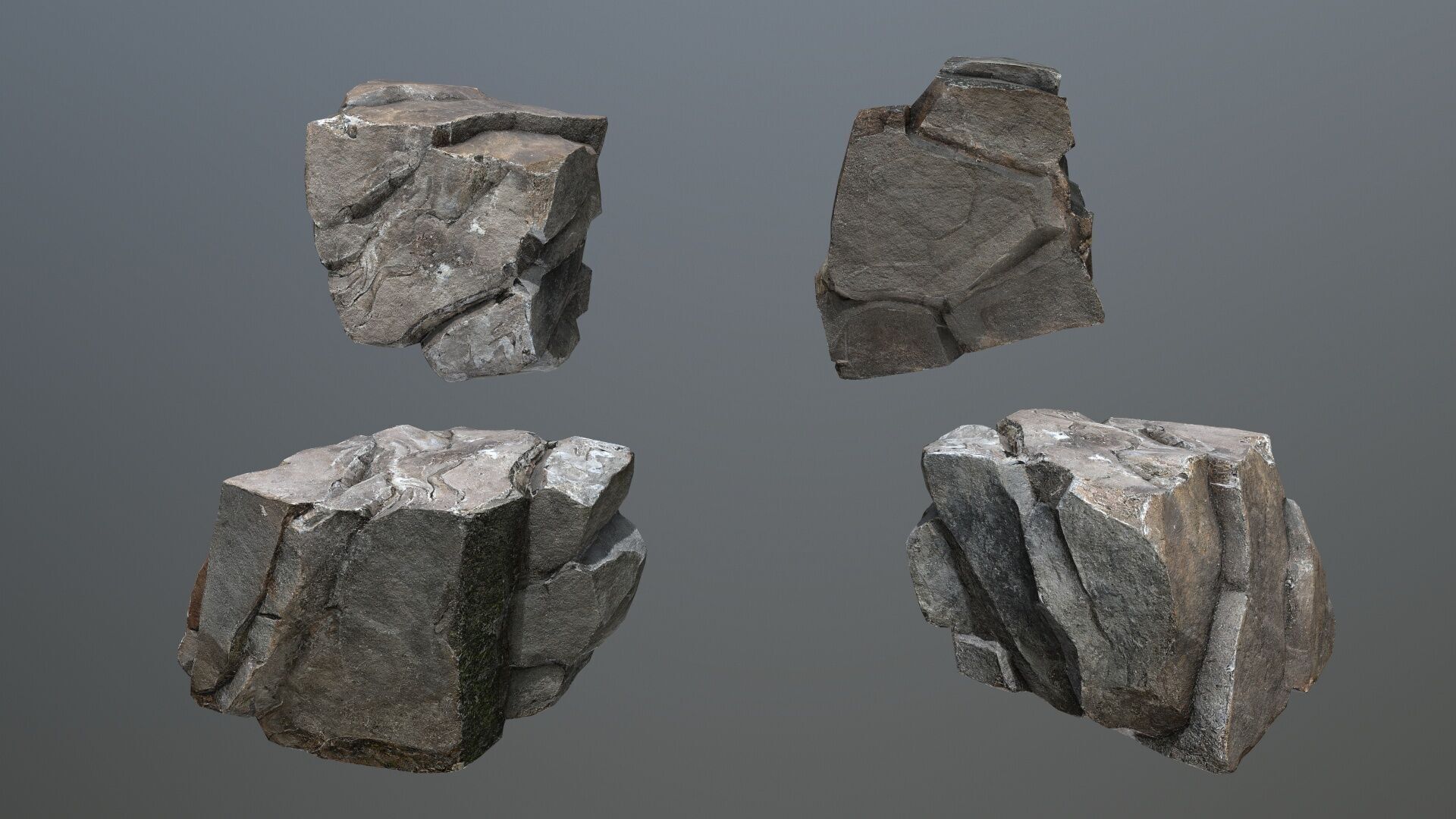 cliff rocks   Low-poly 3D model_7