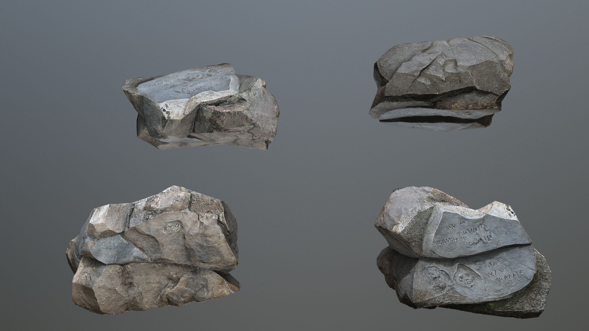 cliff rocks   Low-poly 3D model_4