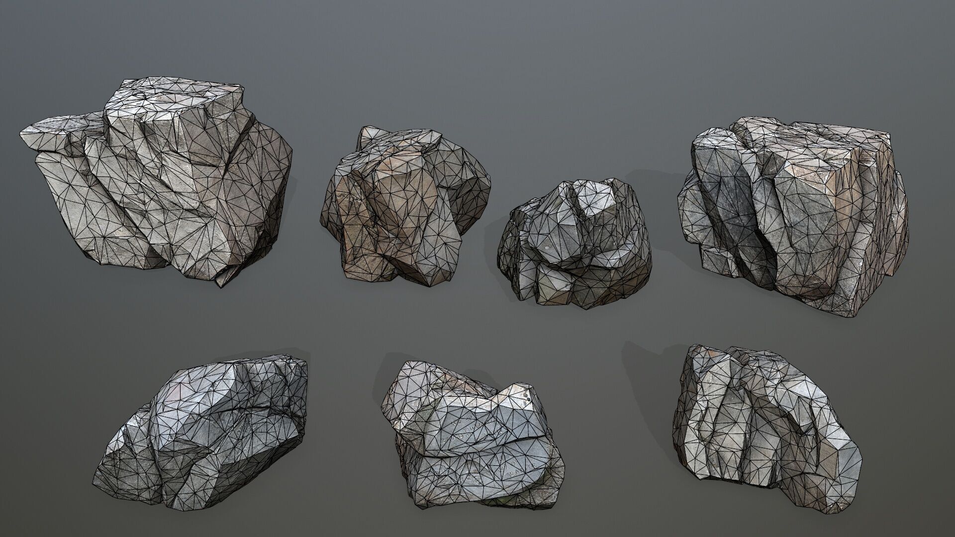cliff rocks   Low-poly 3D model_16