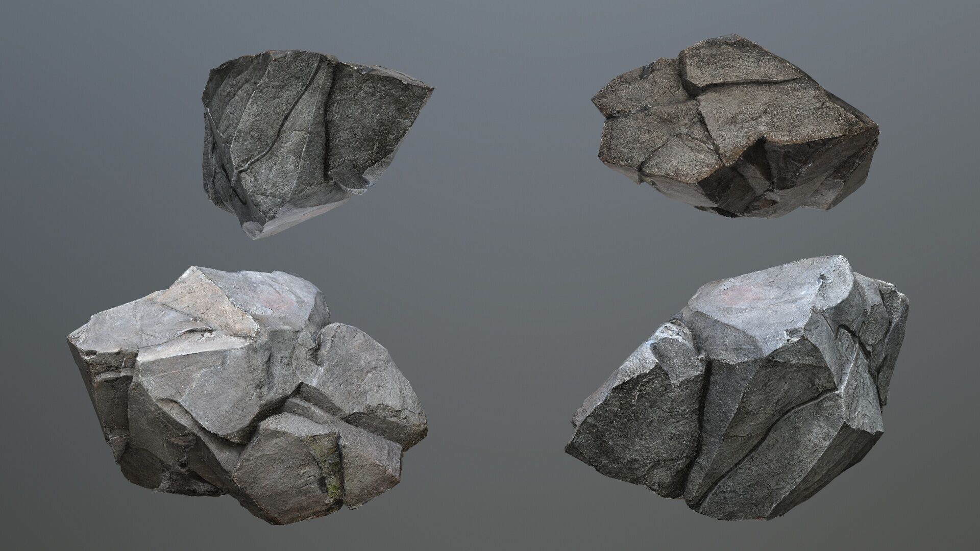 cliff rocks   Low-poly 3D model_2