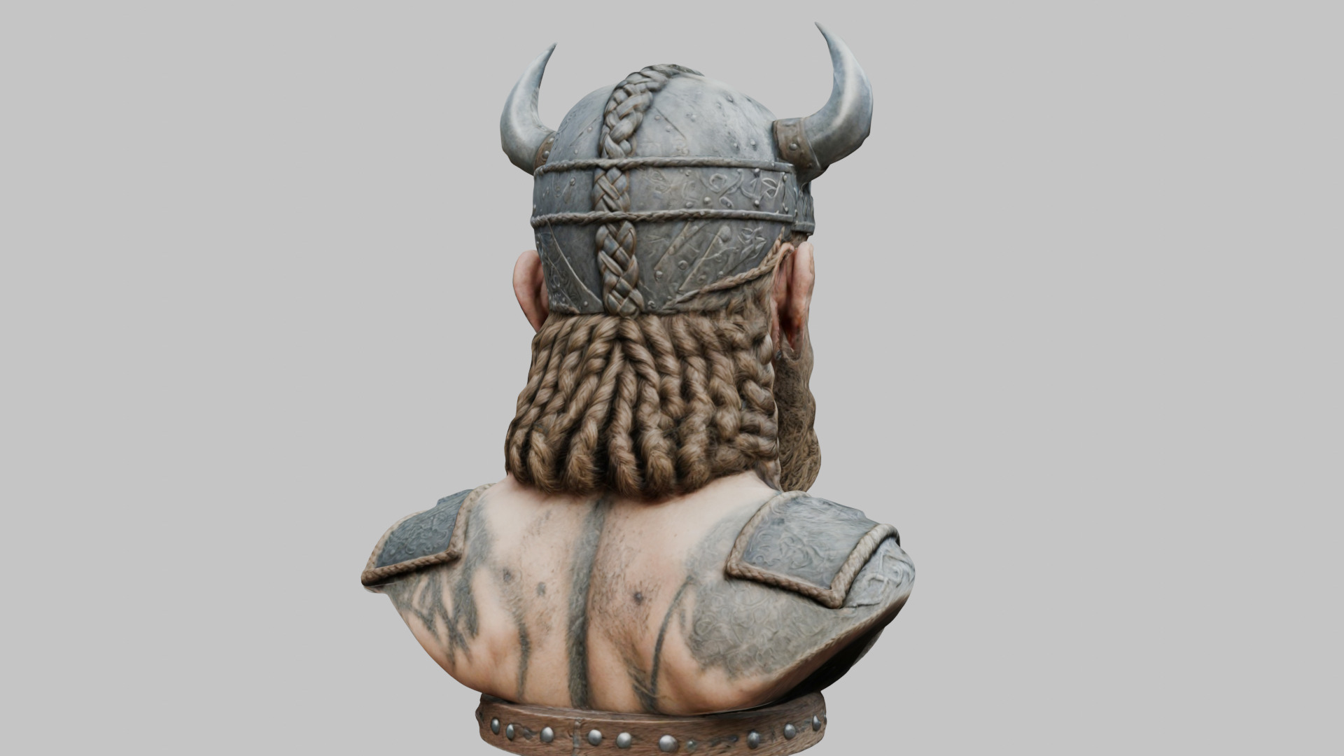 Viking Warrior Bust 3D Model - High-Quality Low-poly 3D model_14