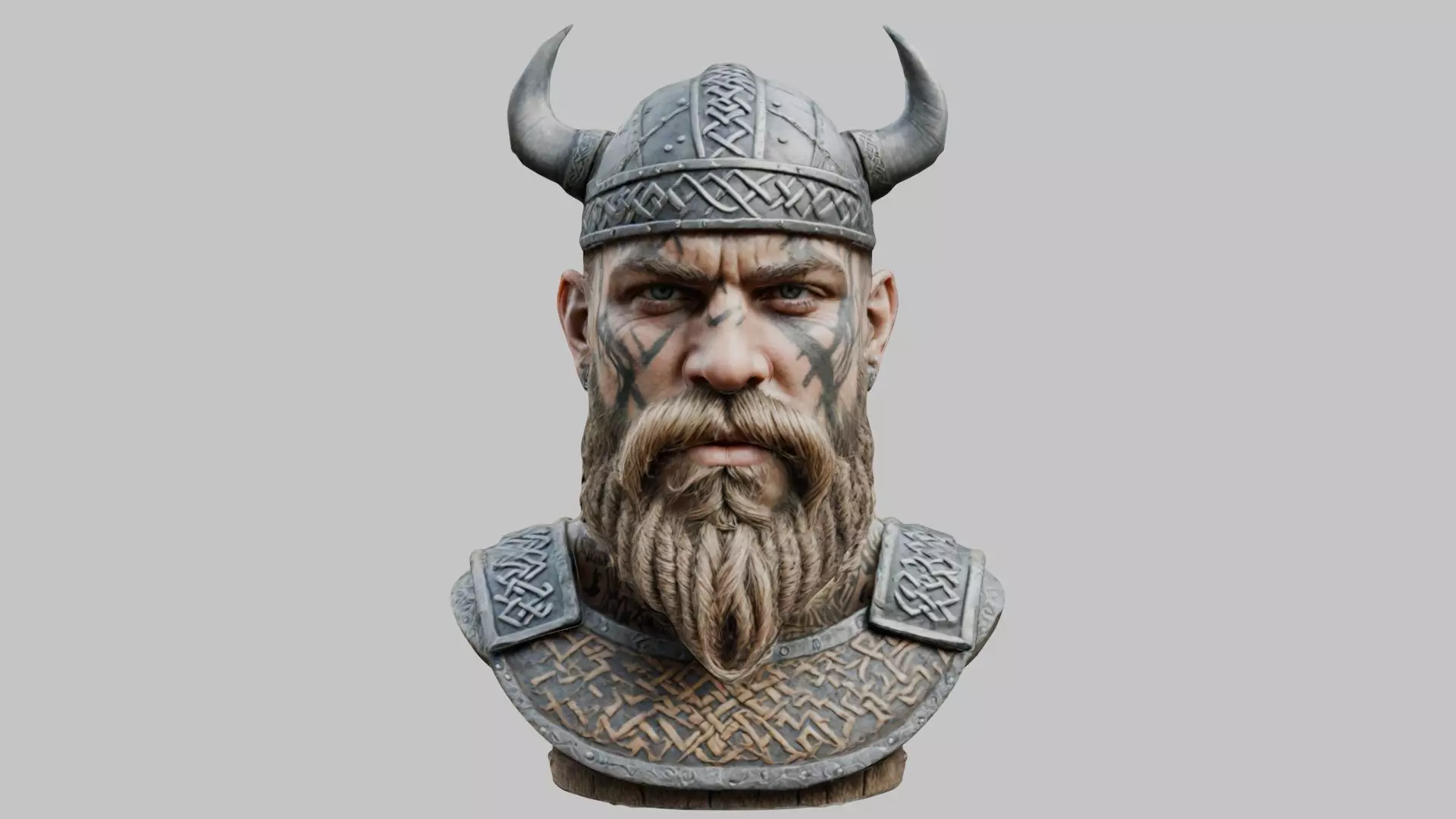 Viking Warrior Bust 3D Model - High-Quality Low-poly 3D model_0