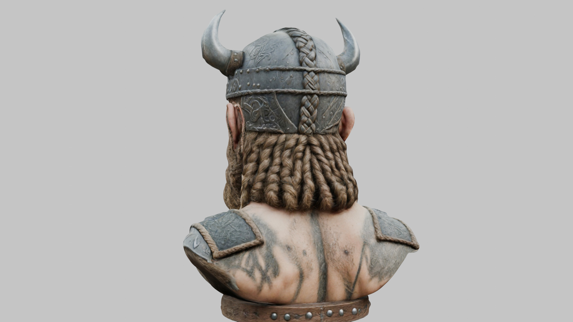 Viking Warrior Bust 3D Model - High-Quality Low-poly 3D model_1