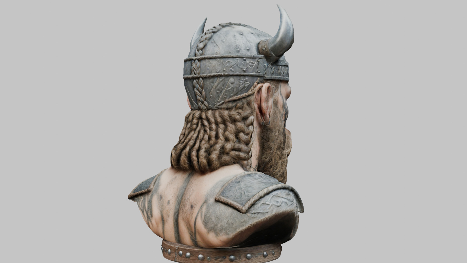 Viking Warrior Bust 3D Model - High-Quality Low-poly 3D model_13