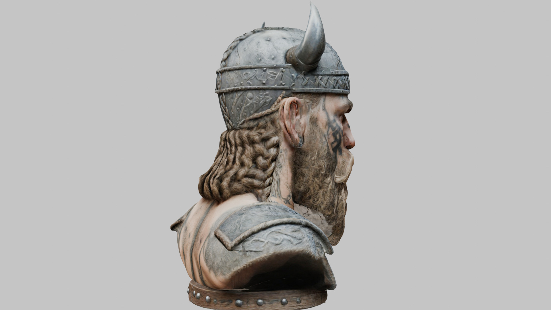 Viking Warrior Bust 3D Model - High-Quality Low-poly 3D model_12