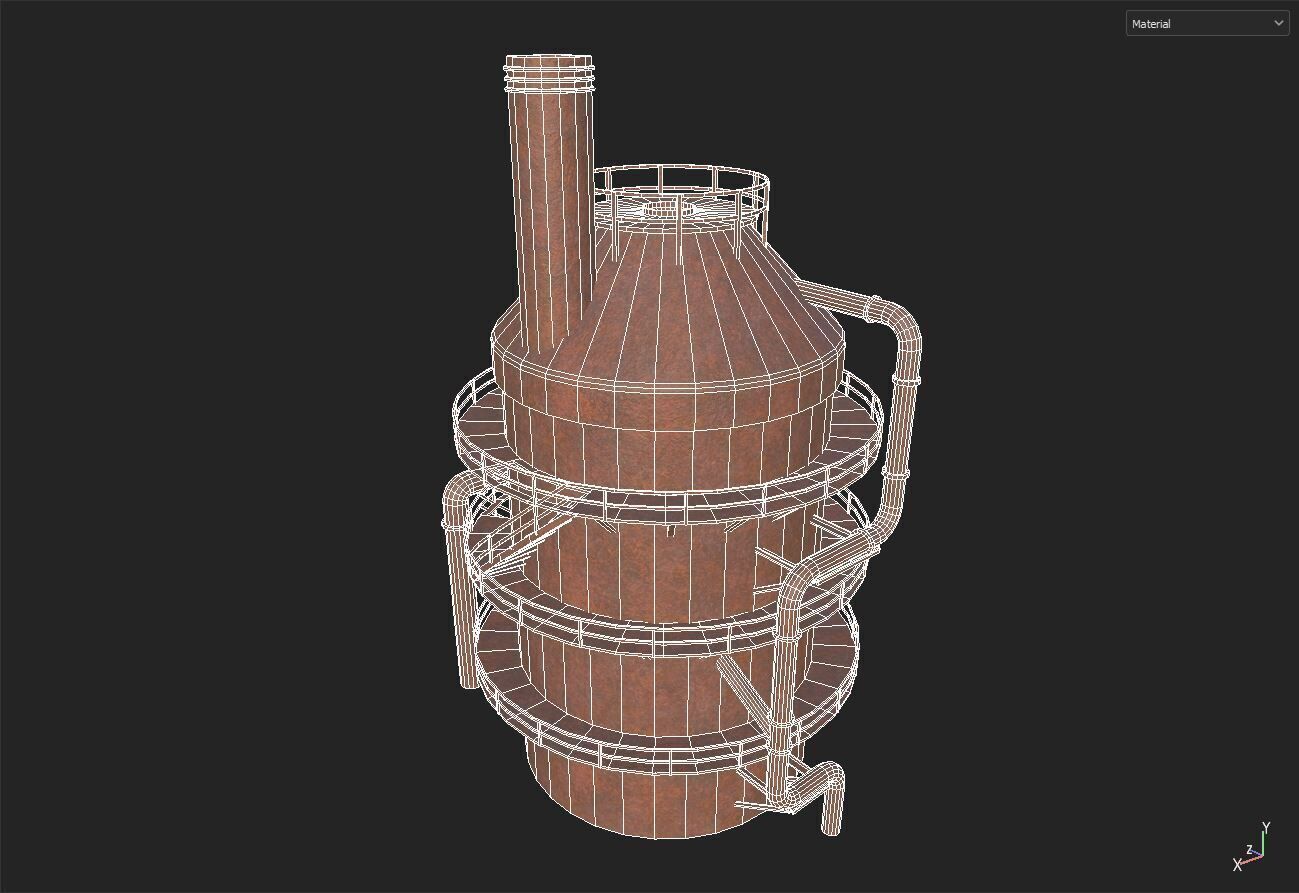Tanker Low-poly 3D model_5
