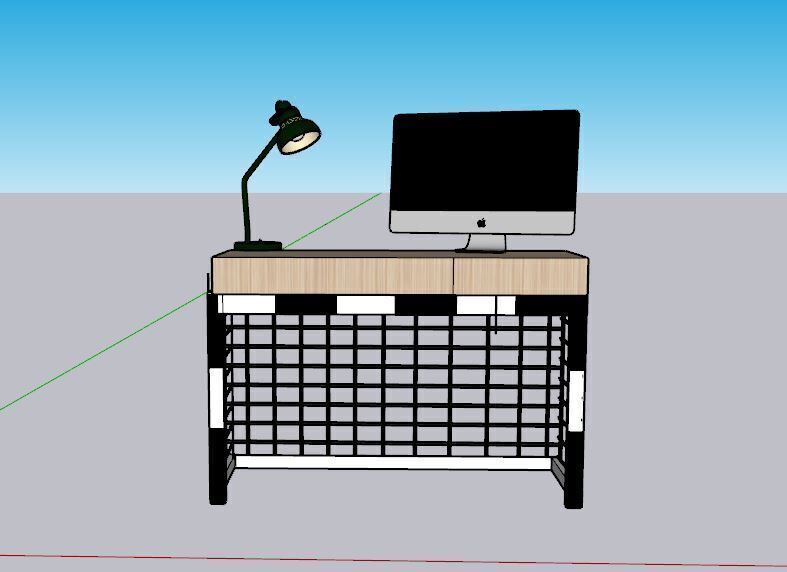 Soccer Goal-Themed Desk 3D model_1