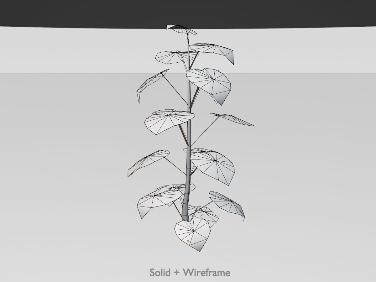 Empress tree summer LOD1 2000mm Low-poly 3D model_11