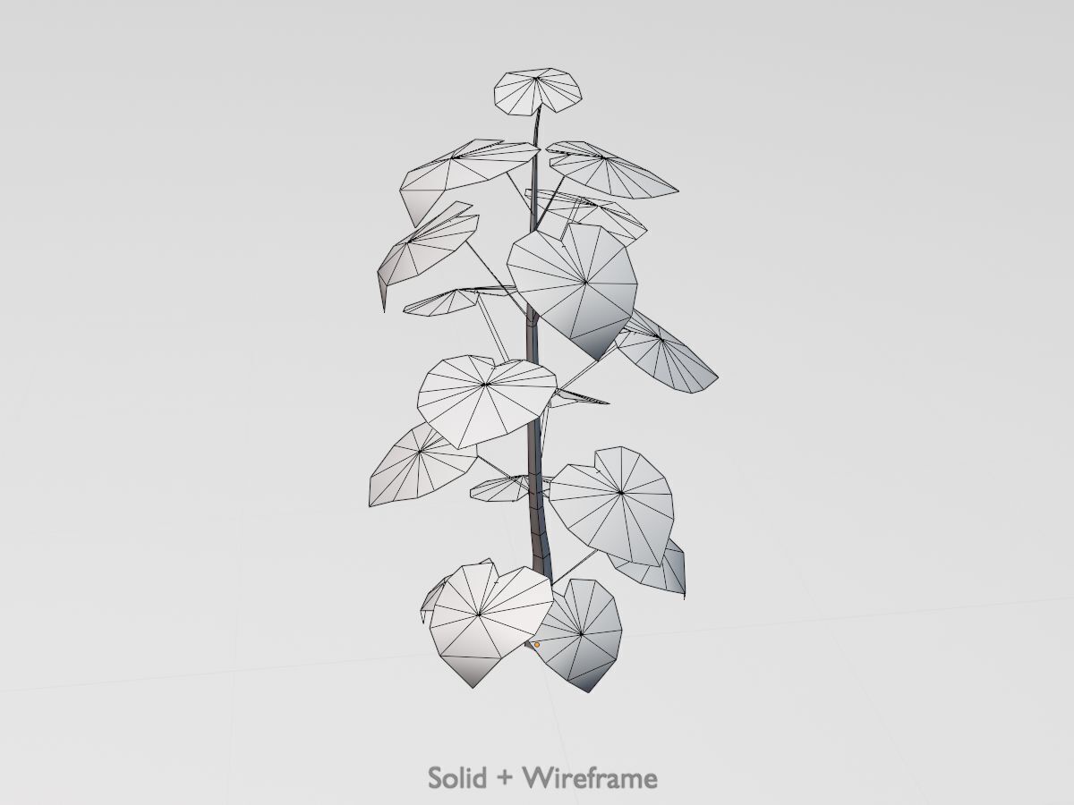 Empress tree summer LOD1 2000mm Low-poly 3D model_12