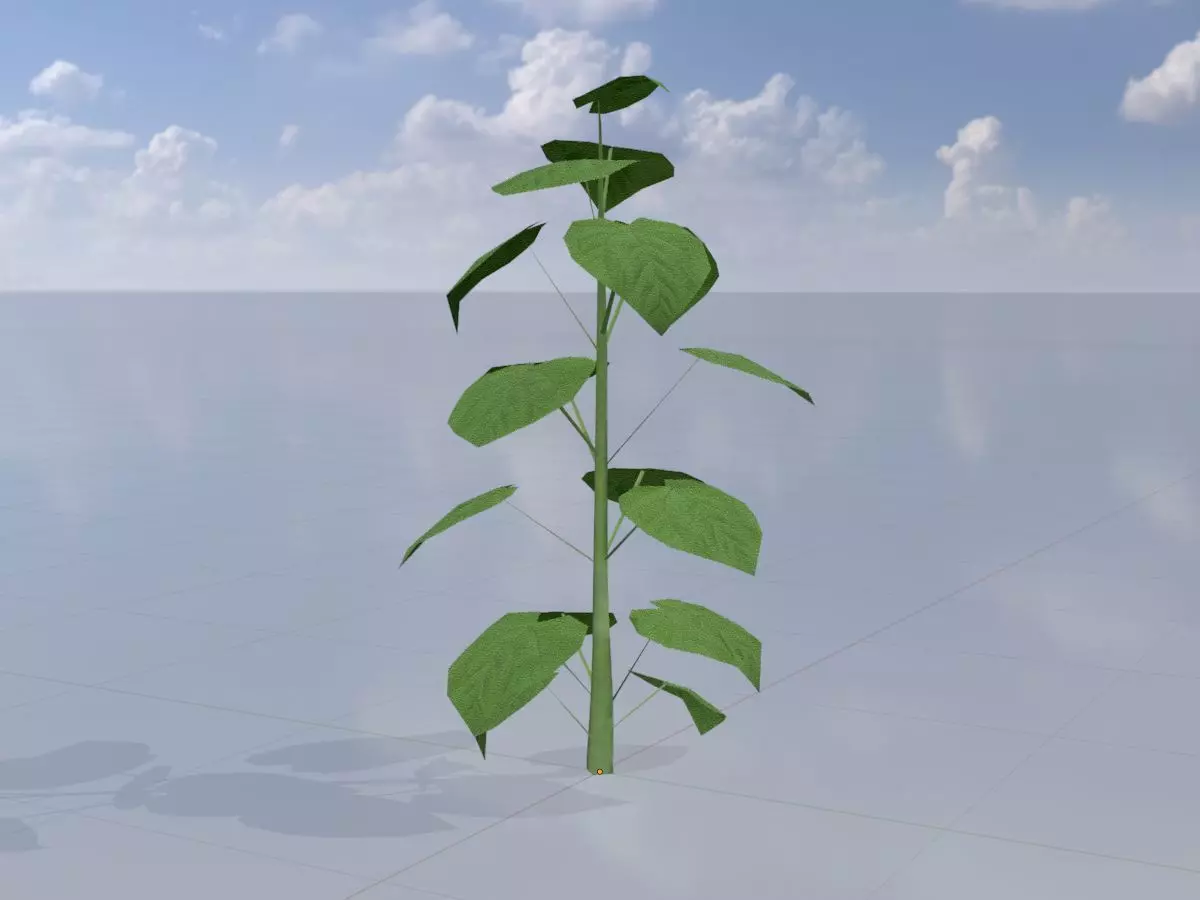 Empress tree summer LOD1 2000mm Low-poly 3D model_0