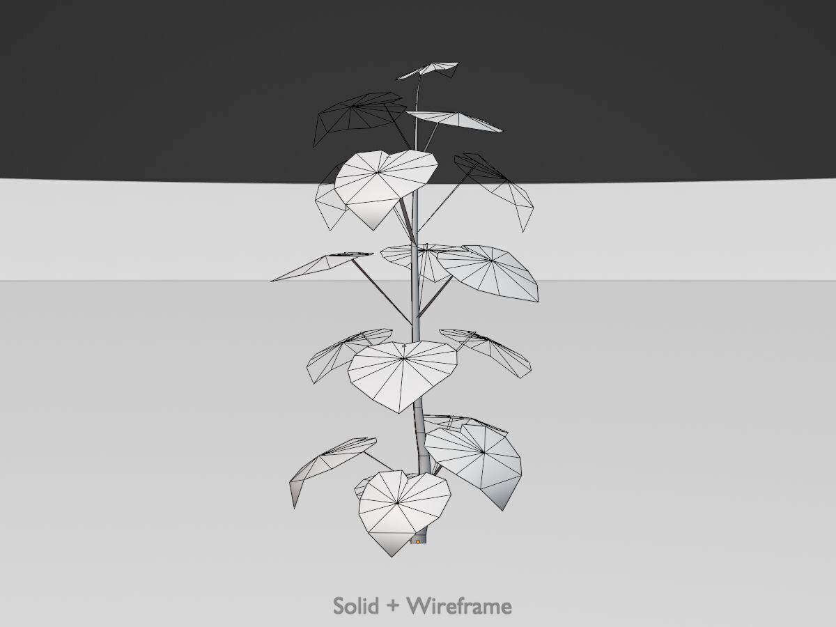 Empress tree summer LOD1 2000mm Low-poly 3D model_9