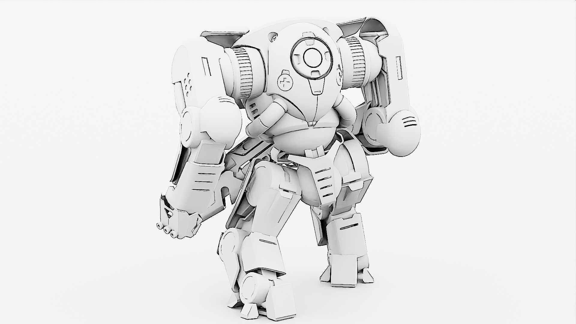 DOOM FIGHTER V-8  Rigged for Unreal Engine - Unity - MIXAMO 3D model_33