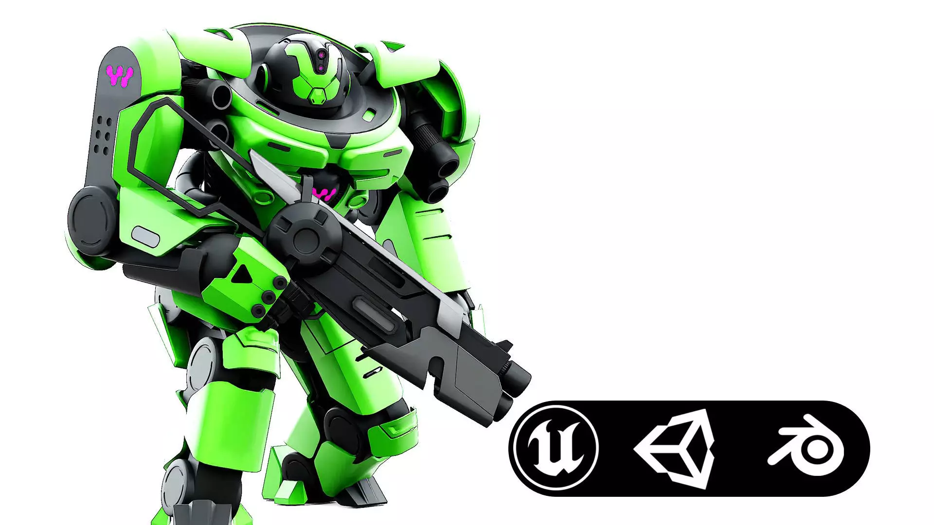 DOOM FIGHTER V-8  Rigged for Unreal Engine - Unity - MIXAMO 3D model_0