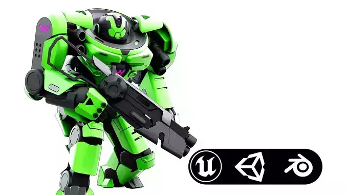 DOOM FIGHTER V-8  Rigged for Unreal Engine - Unity - MIXAMO 3D model