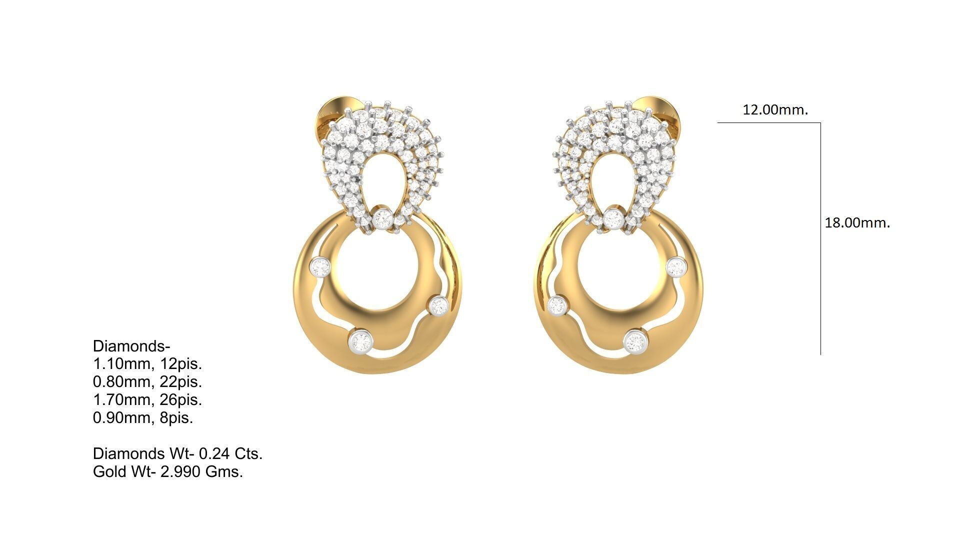 Pendant Earring Set Designs Lot 3D print model_42