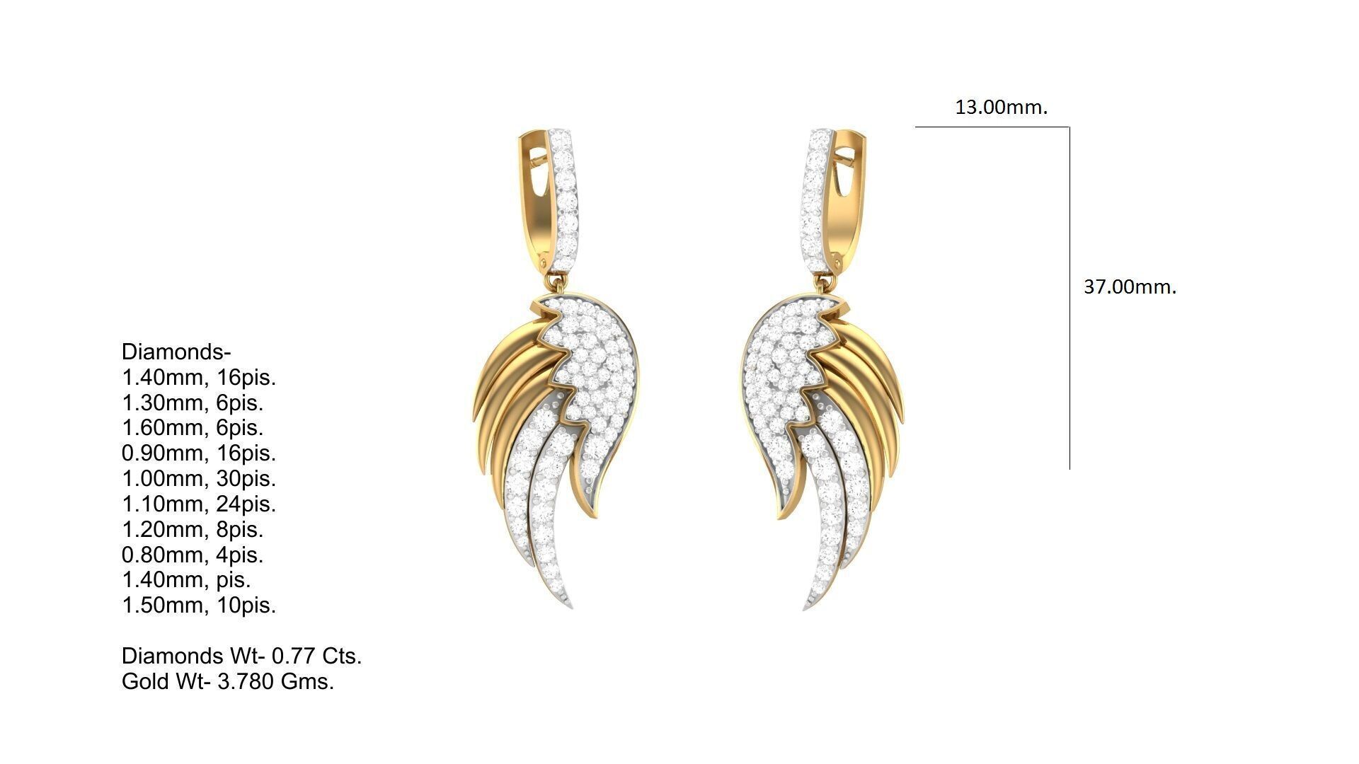 Pendant Earring Set Designs Lot 3D print model_124
