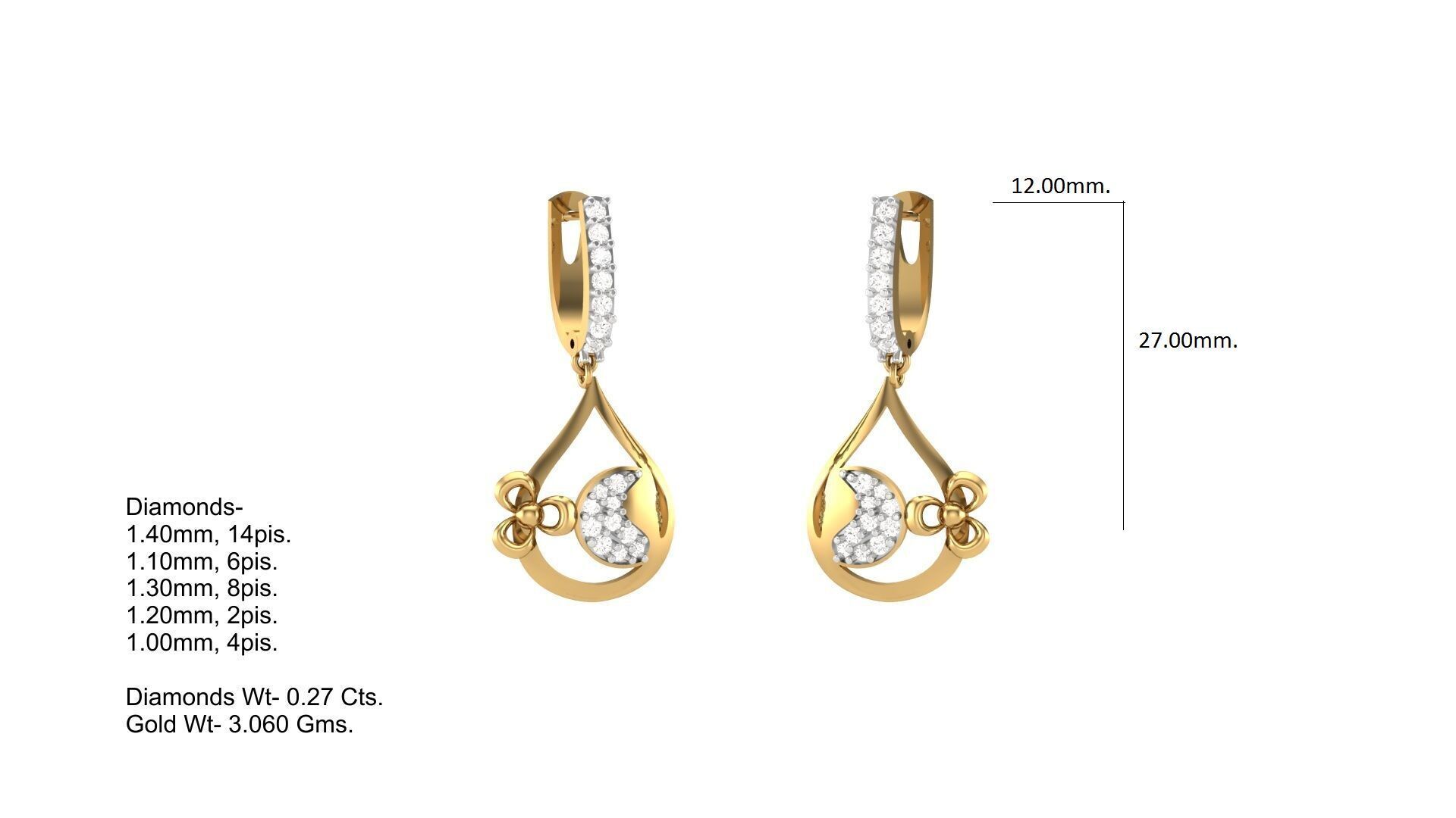 Pendant Earring Set Designs Lot 3D print model_21