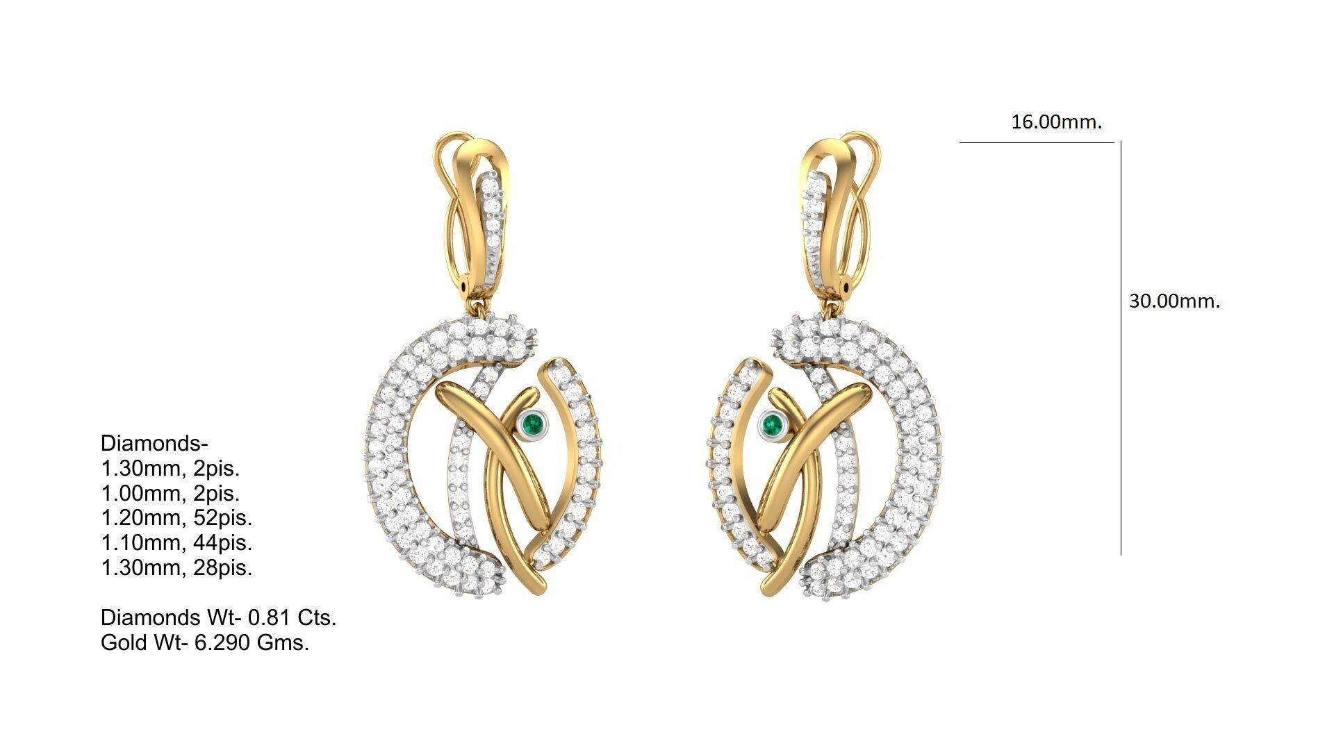 Pendant Earring Set Designs Lot 3D print model_75