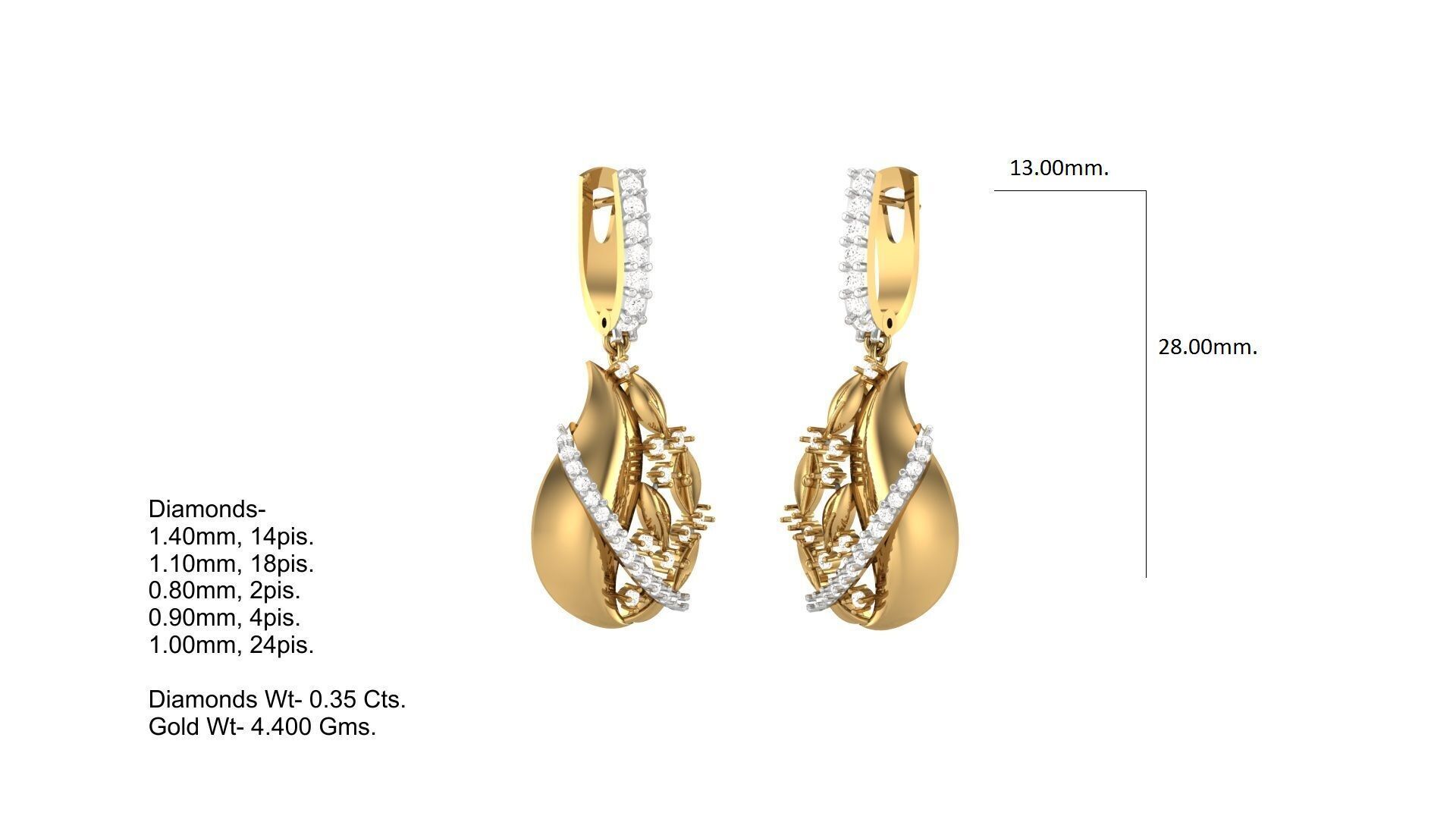 Pendant Earring Set Designs Lot 3D print model_6