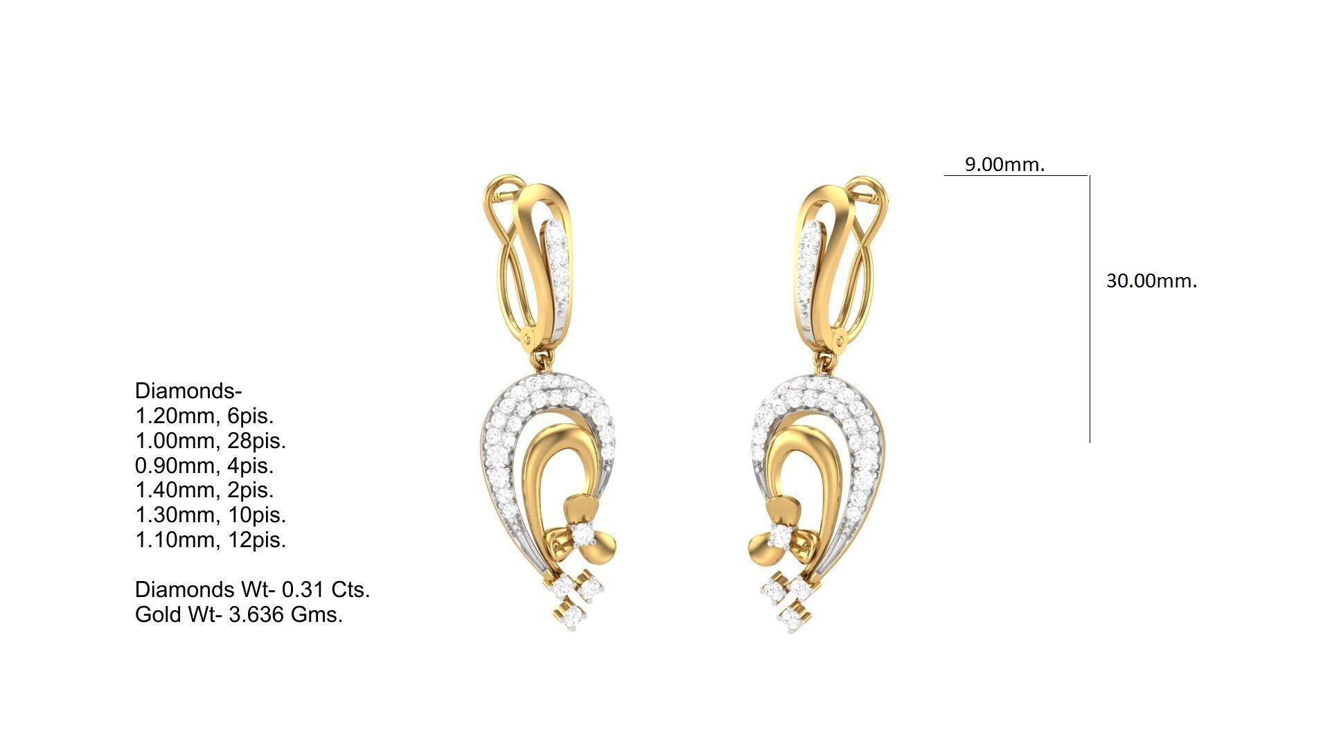 Pendant Earring Set Designs Lot 3D print model_132