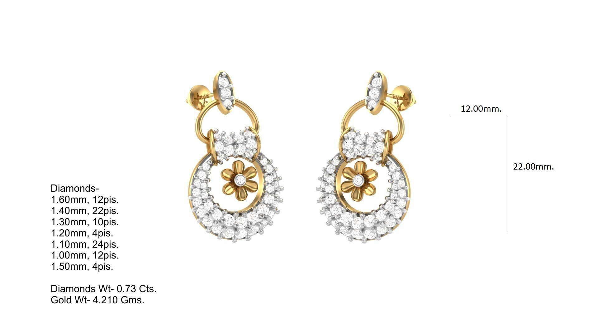 Pendant Earring Set Designs Lot 3D print model_18