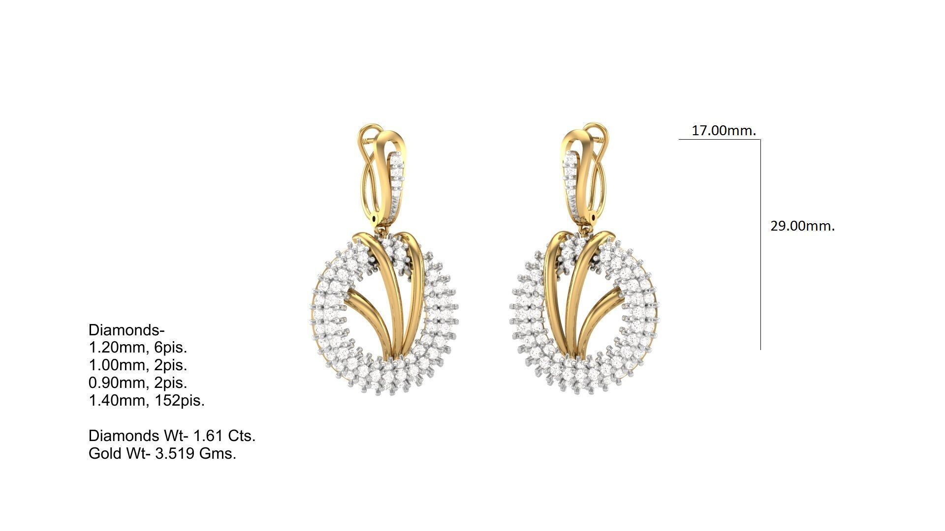 Pendant Earring Set Designs Lot 3D print model_26