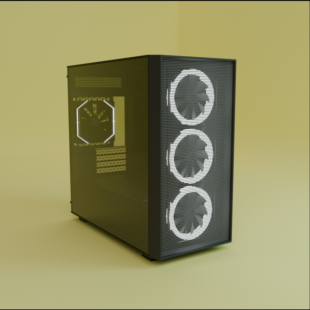 PC Case clean Black mATX Casing like Deepcool 3D model_6