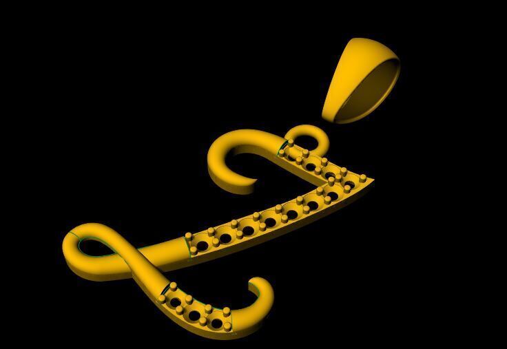 z alphabet pendant 3D print model_1