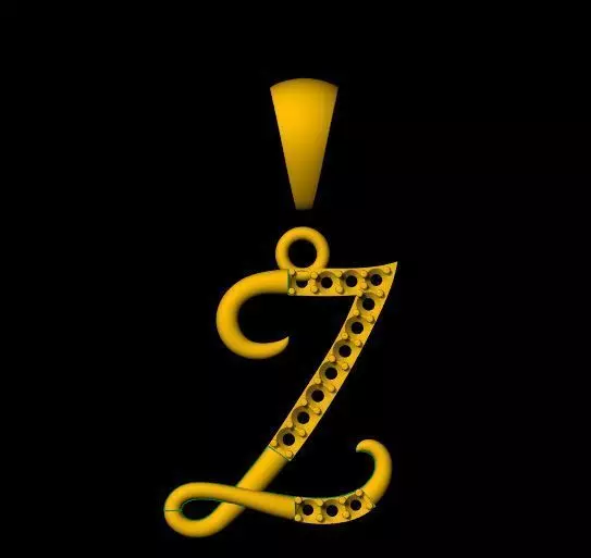 z alphabet pendant 3D print model_0