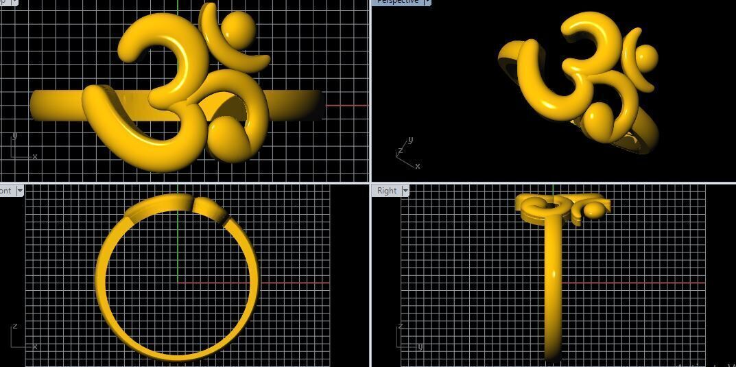 om ring 3dm file 3D print model_1