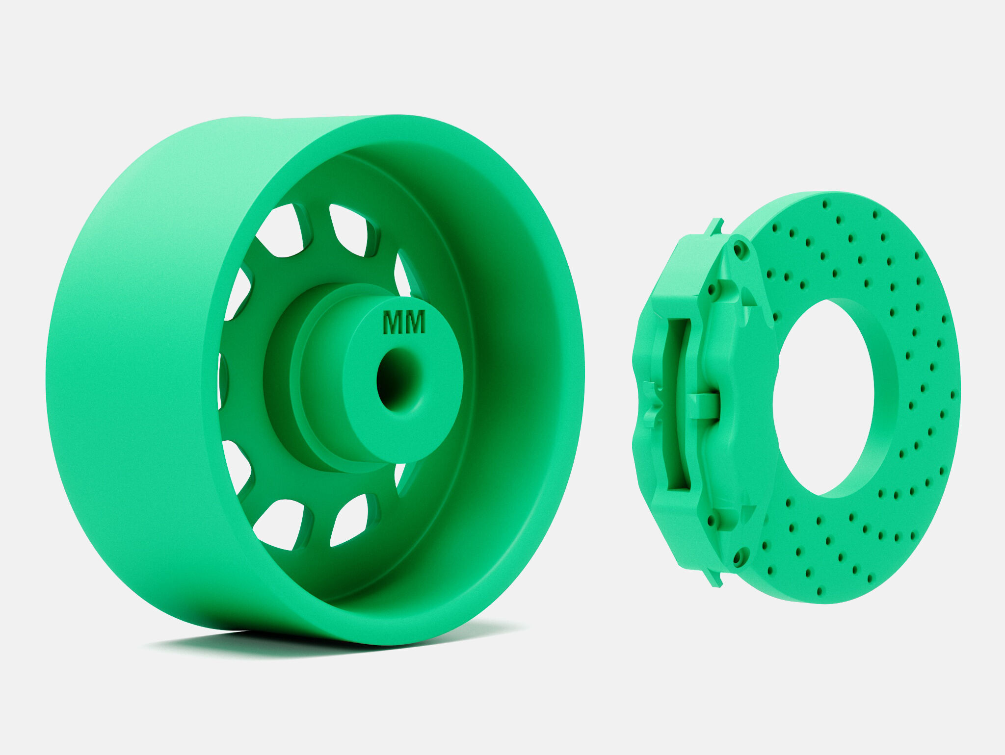 15x7 American Racing Vector Wheel and Brake 3D print model_6