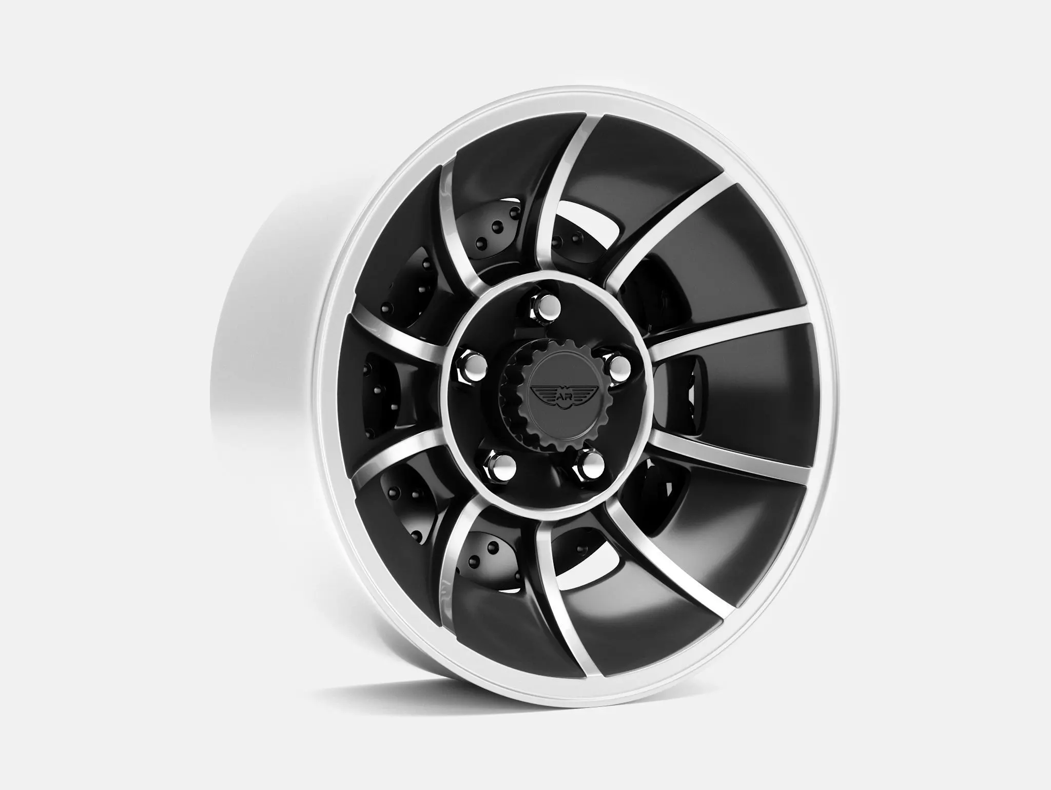 15x7 American Racing Vector Wheel and Brake 3D print model_0