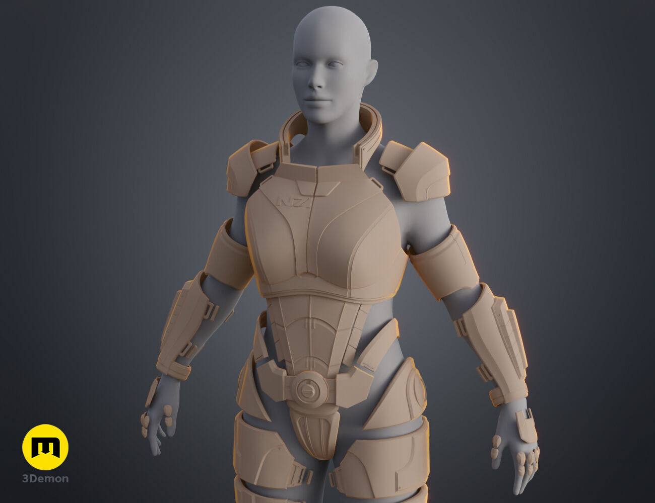 N7 Female Shepard Armor - Mass Effect 3D print model_35