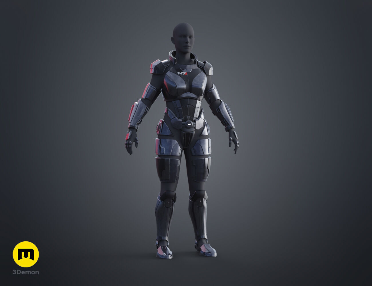 N7 Female Shepard Armor - Mass Effect 3D print model_1
