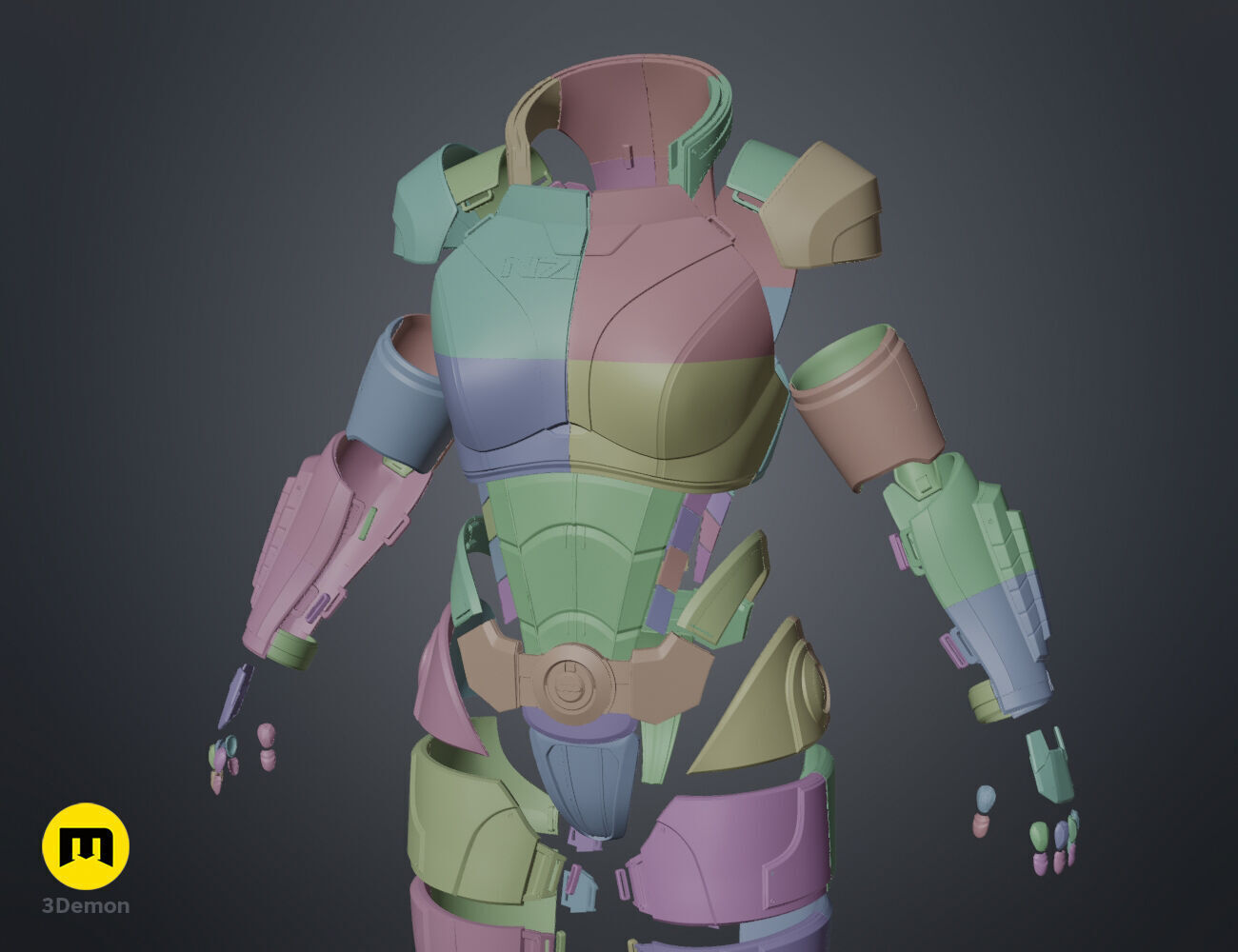 N7 Female Shepard Armor - Mass Effect 3D print model_24