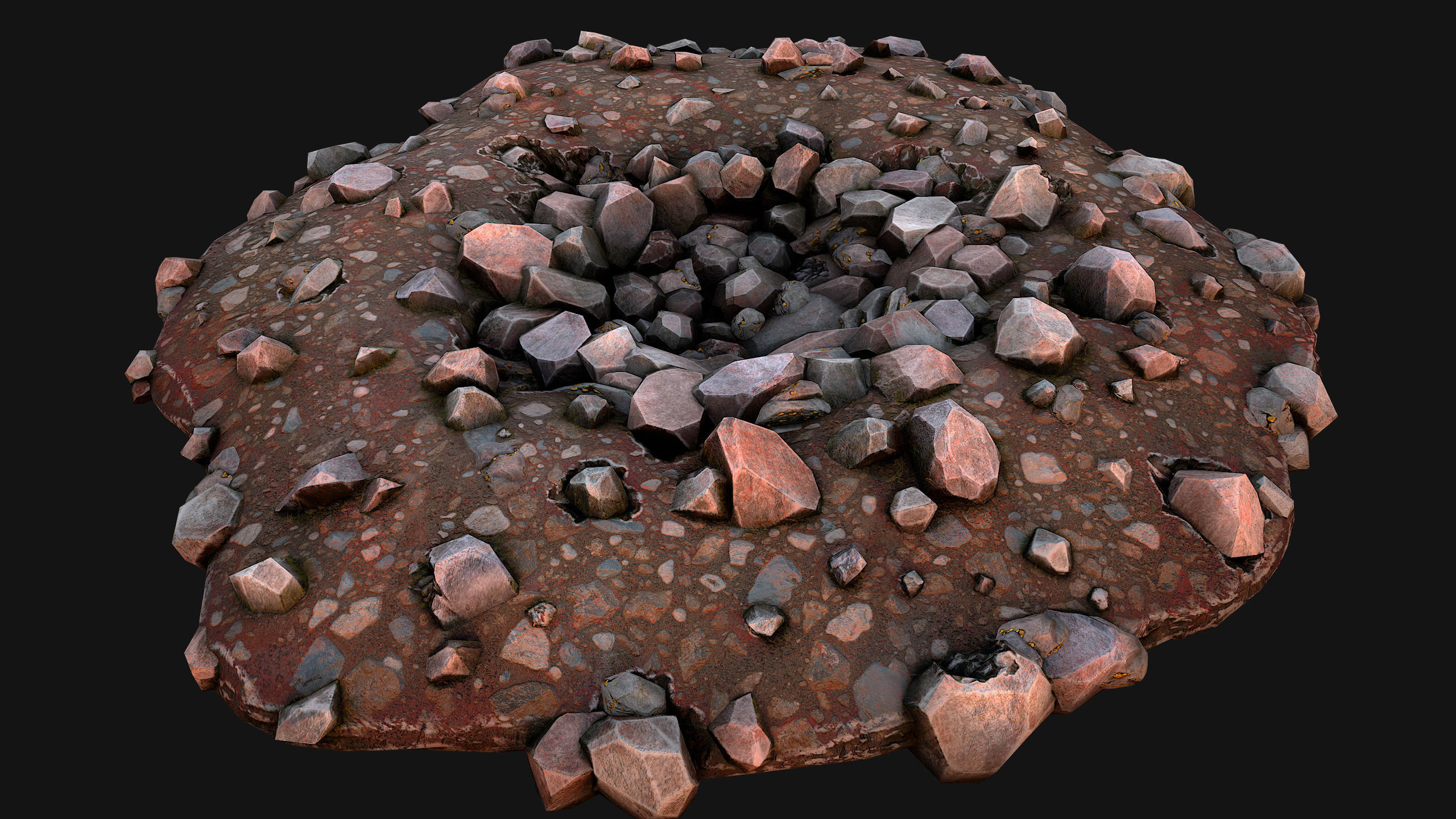 Medieval Gold Ore Mine Low-poly 3D model_13