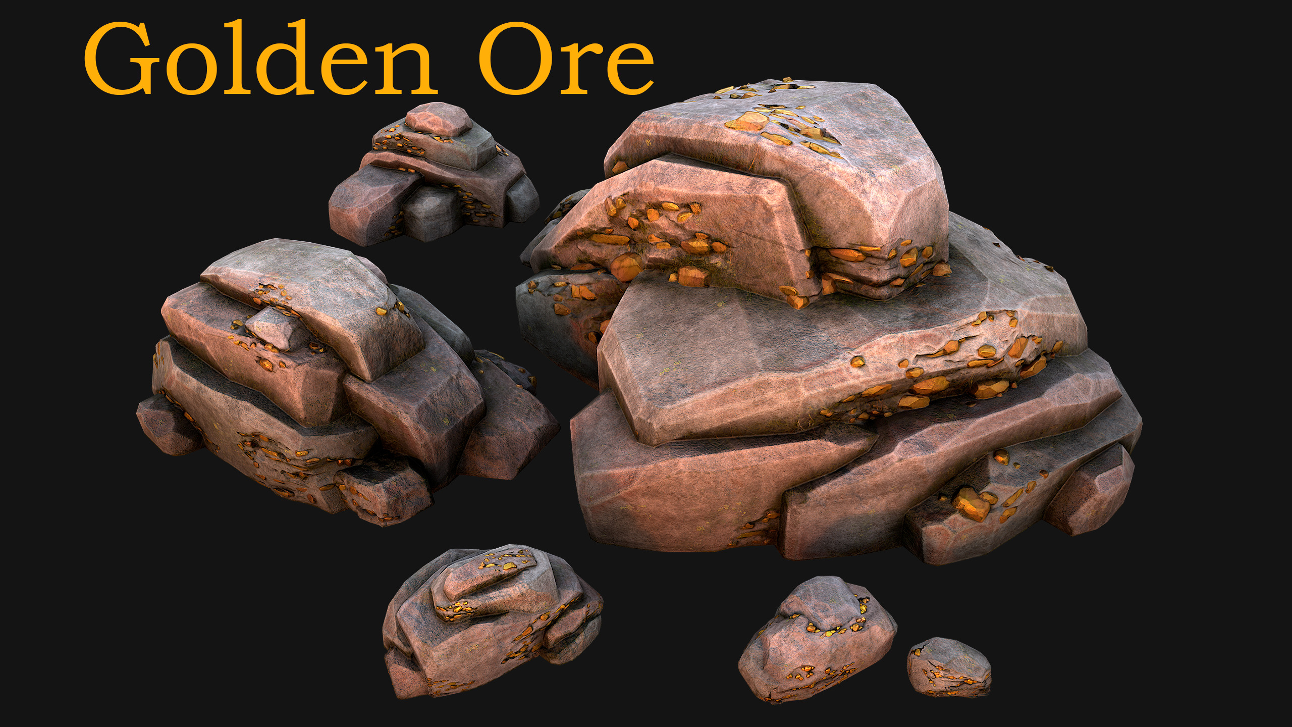 Medieval Gold Ore Mine Low-poly 3D model_33