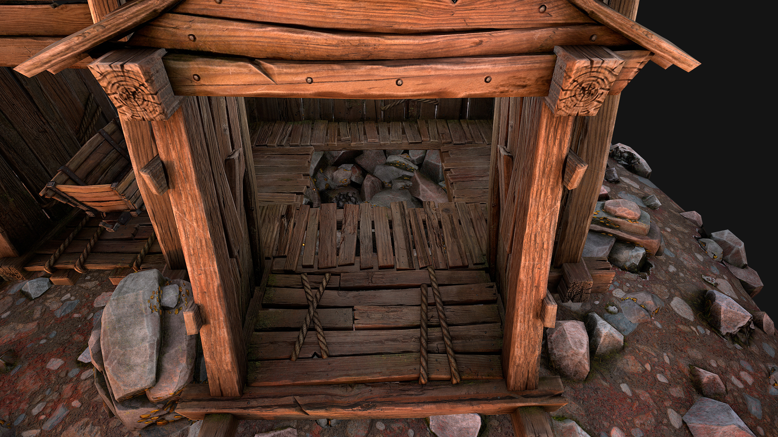 Medieval Gold Ore Mine Low-poly 3D model_32