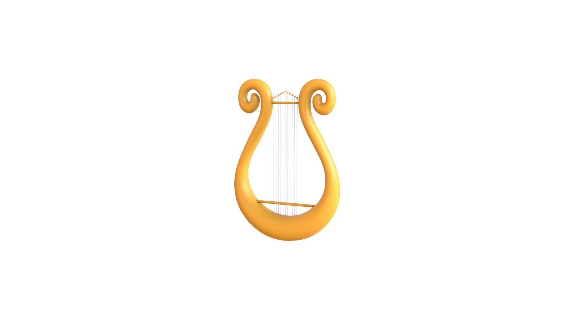 Low Poly - Cartoon Harp Low-poly 3D model_9