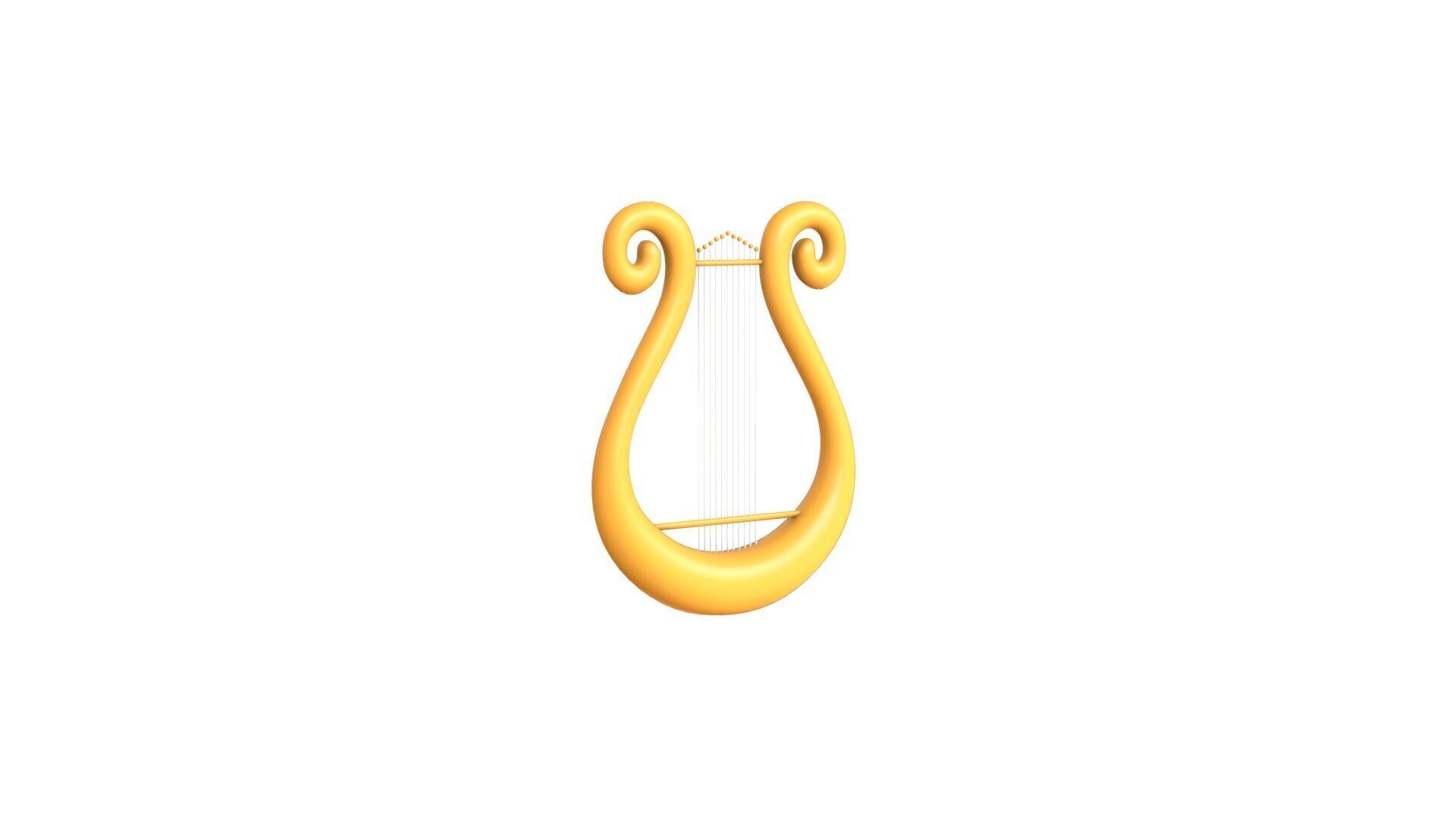 Low Poly - Cartoon Harp Low-poly 3D model_12