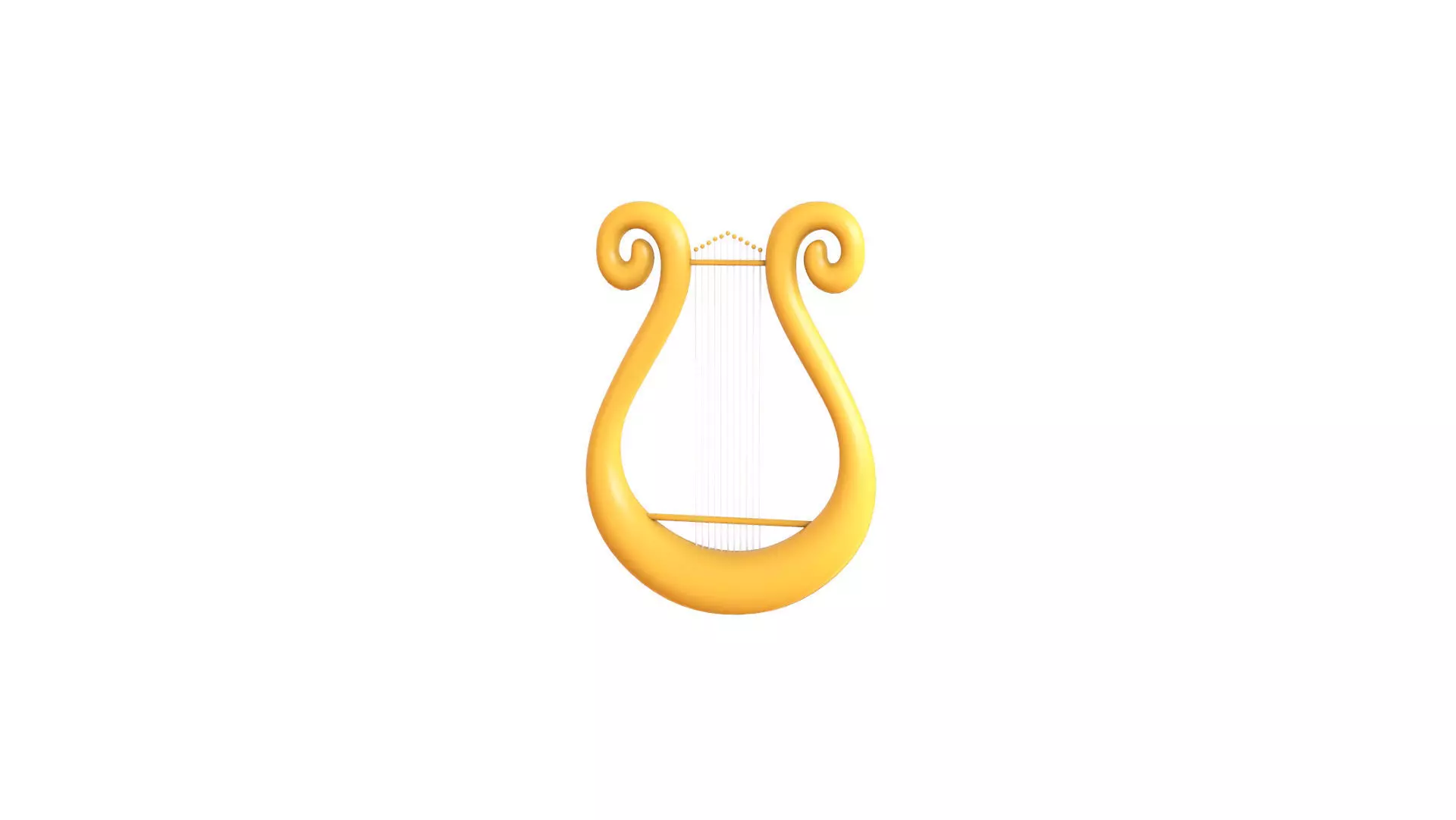 Low Poly - Cartoon Harp Low-poly 3D model_0