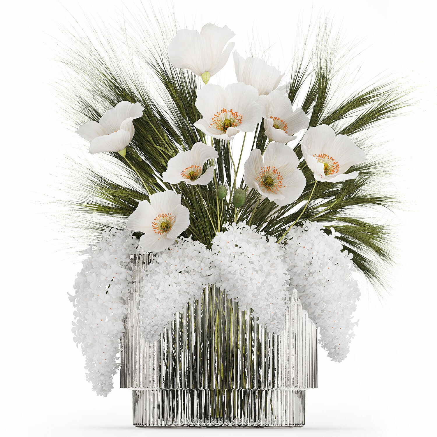 Summer Designer Bouquet Wild Flowers Poppy lilac 494 3D model_7