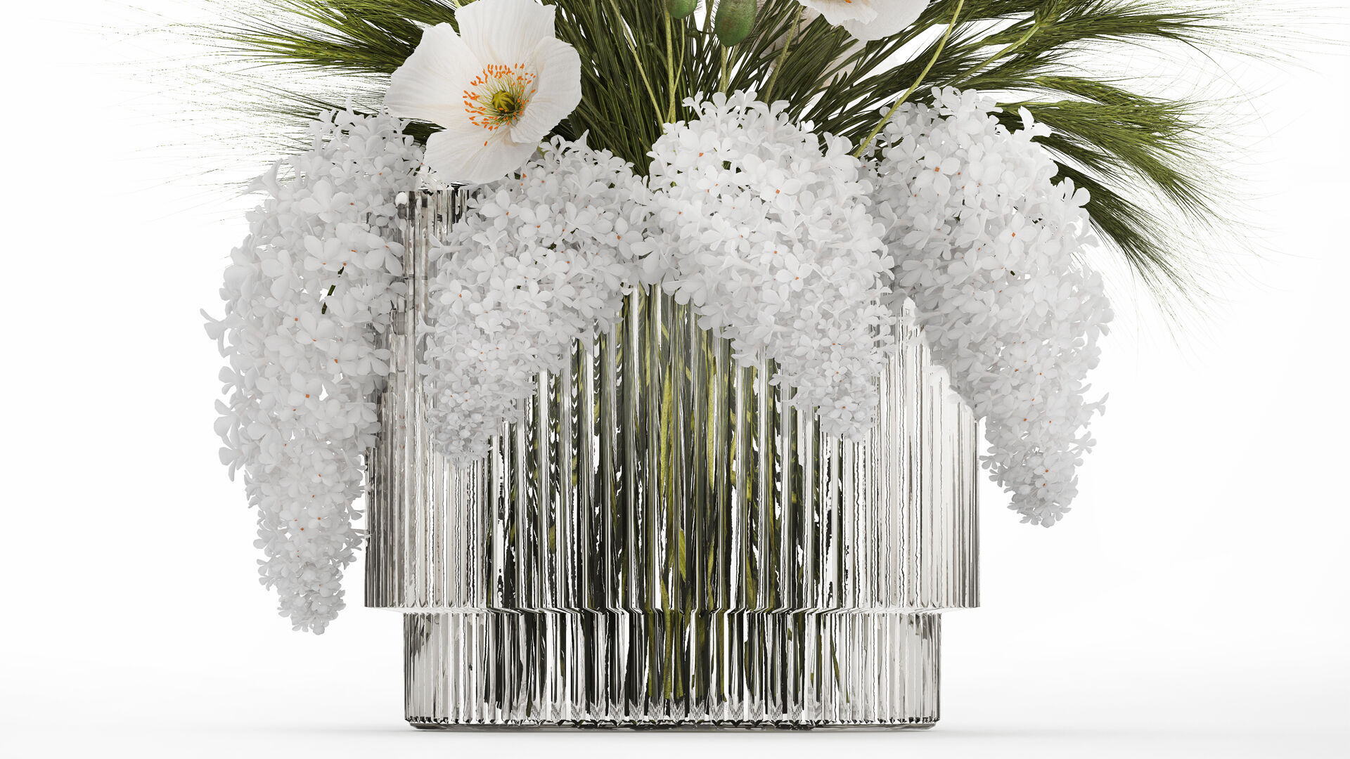 Summer Designer Bouquet Wild Flowers Poppy lilac 494 3D model_1