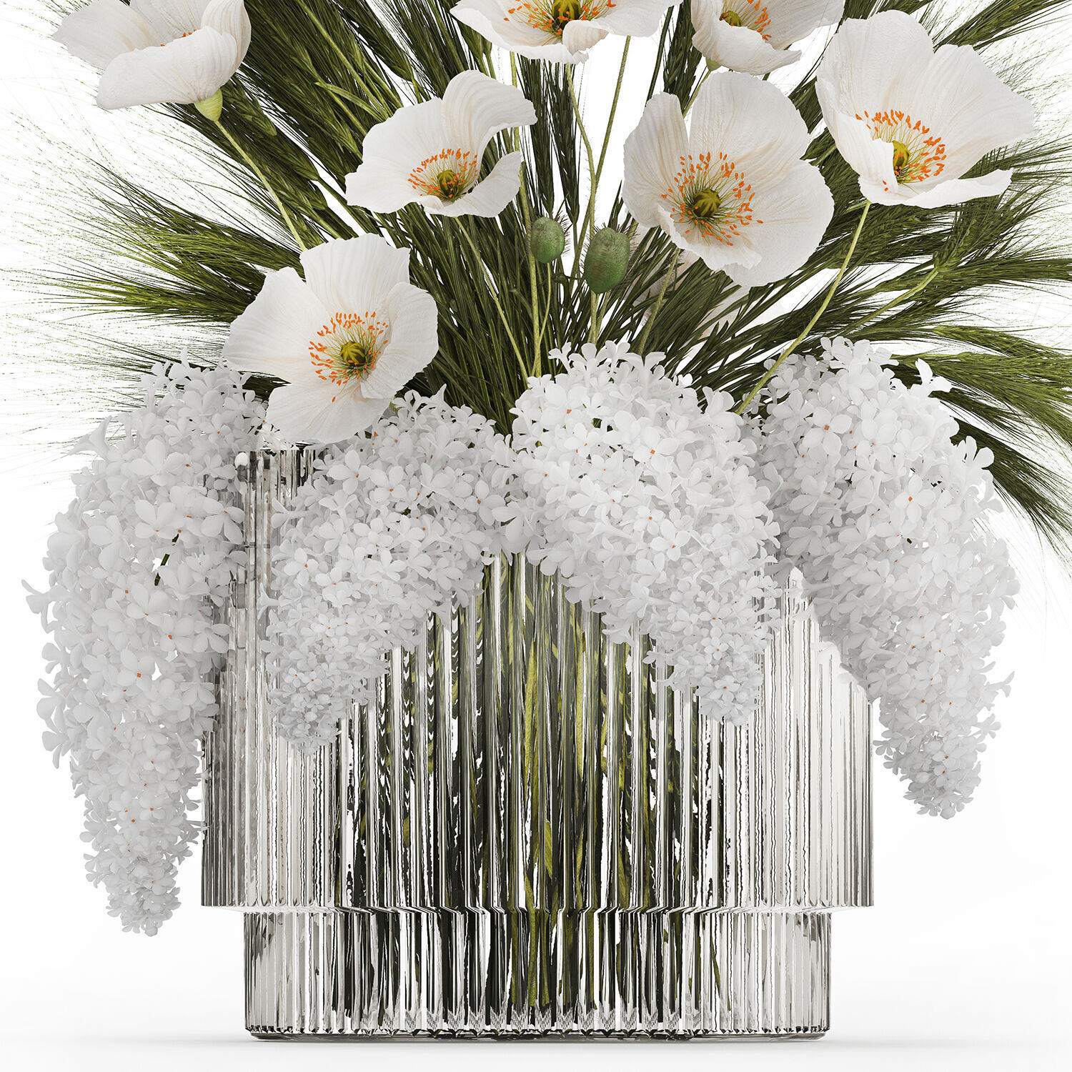 Summer Designer Bouquet Wild Flowers Poppy lilac 494 3D model_9