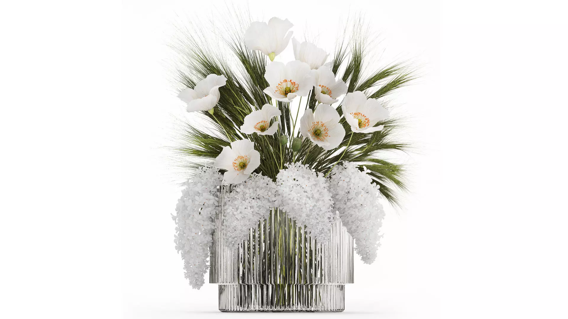 Summer Designer Bouquet Wild Flowers Poppy lilac 494 3D model_0