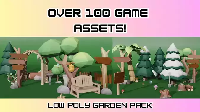Low Poly Outdoor Garden Asset Pack